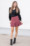 Corduroy Cutie Pleated Skirt Mauveb