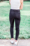 Joelle Double Button Skinny Jeans Black