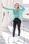 Melinda V-Neck Knit Sweater Jade