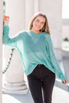 Melinda V-Neck Knit Sweater Jade