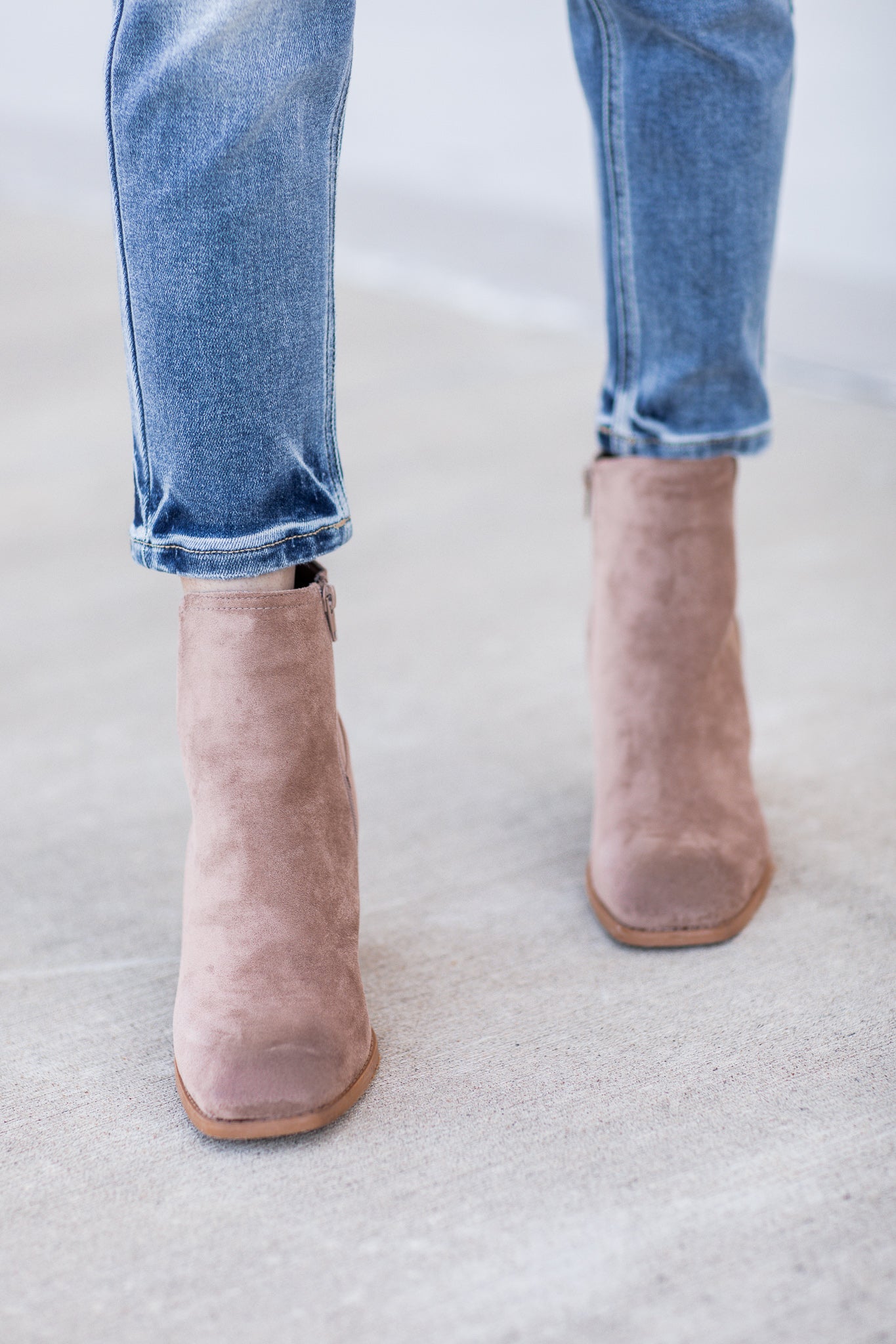Cammie Suede Booties Taupe