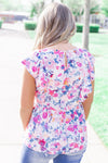 World of Wonderful Floral Top Ivory Blush