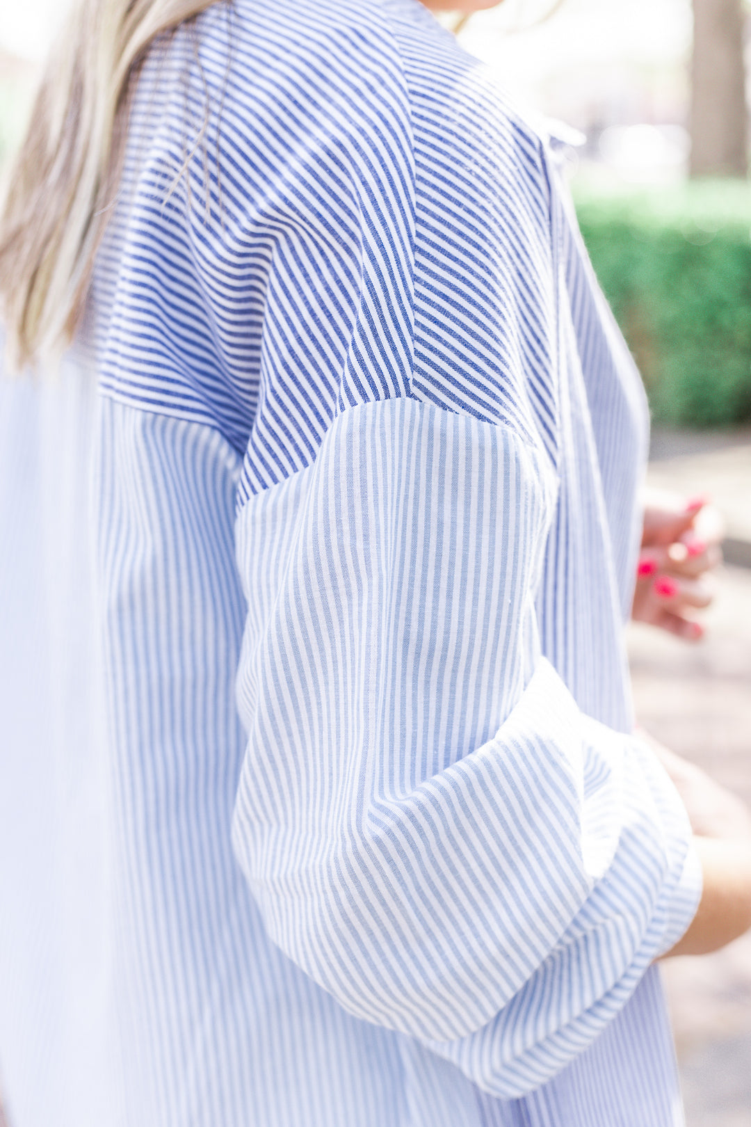 Beauty and the Beach Striped Button Down Blue