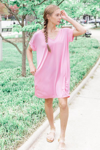 Simply The Best T-Shirt Dress Baby Pink