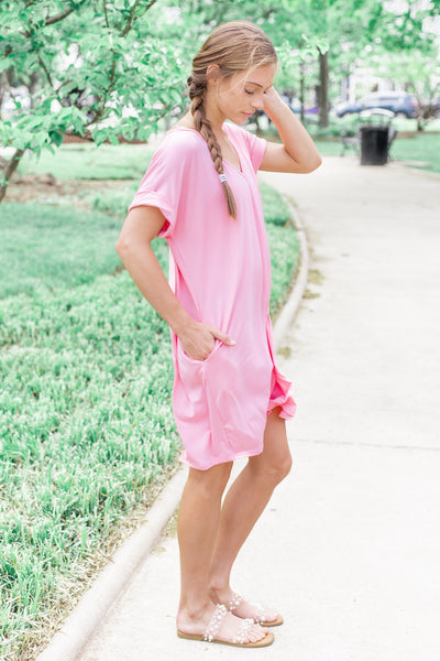 Simply The Best T-Shirt Dress Baby Pink