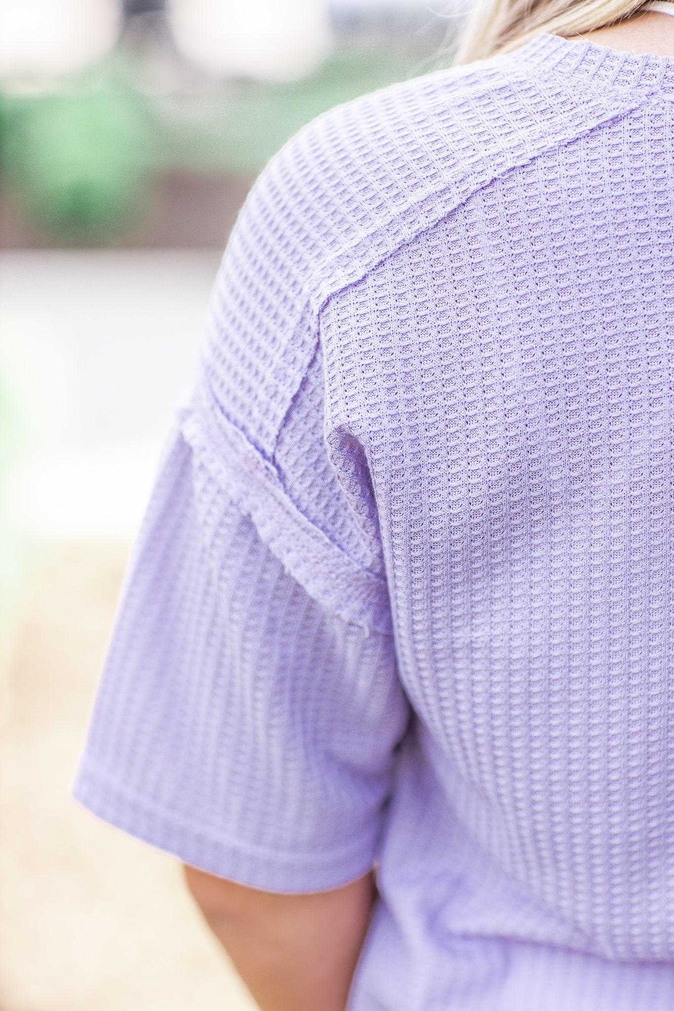 Never Give You Up Waffle Knit Top Lavender