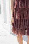 What a Night Ruffled Tulle Mini Dress Plum