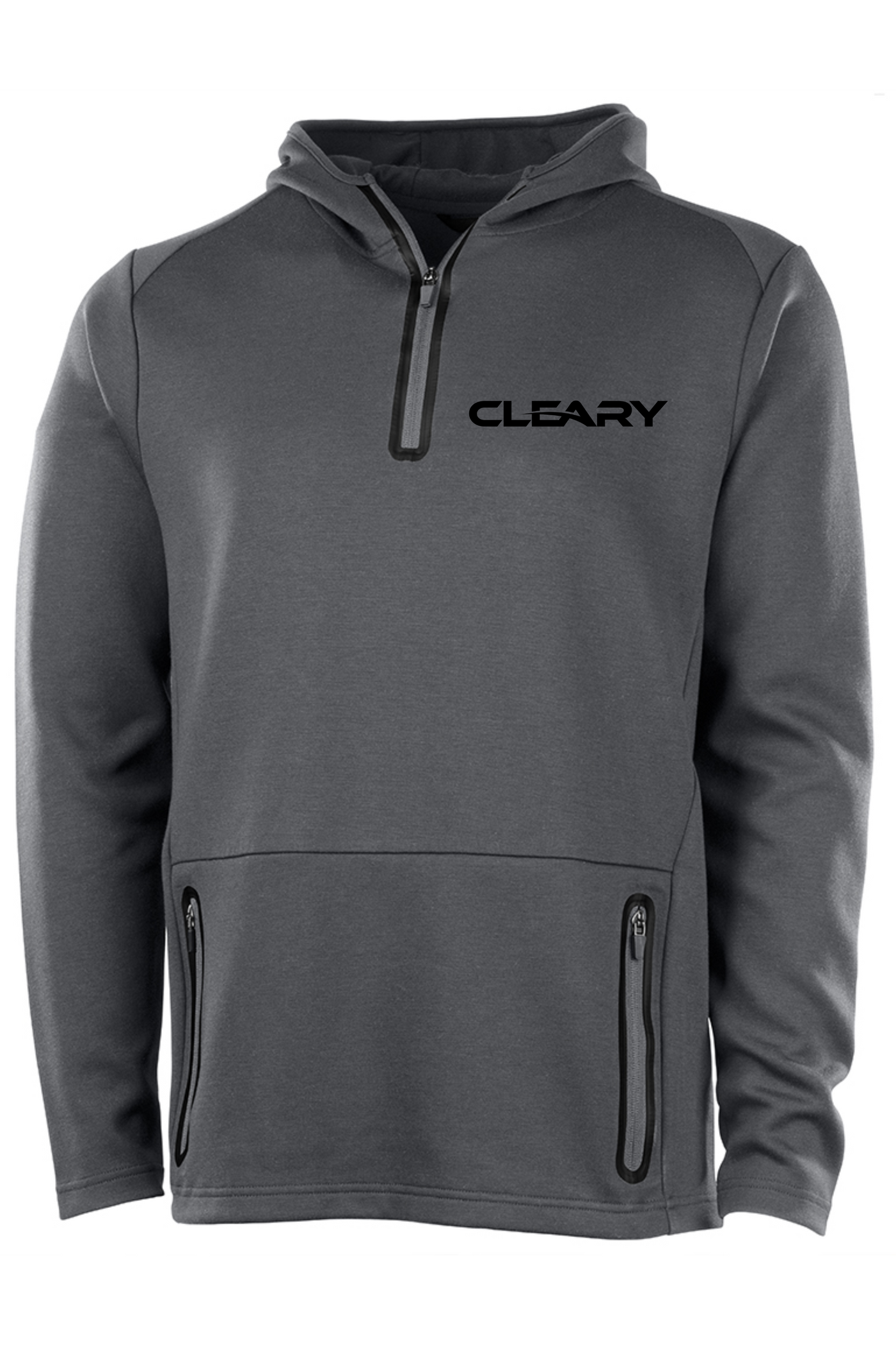 Cleary's Seaport Quarter Zip Hoodie Grey/Black