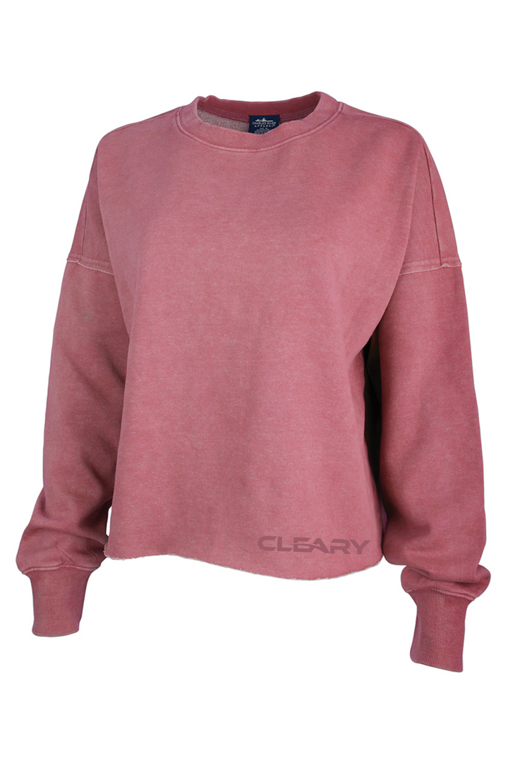 Cleary's Clifton Distressed Boxy Sweatshirt Washed Red