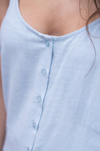 Call Me Yours Button Down Tank Aqua Blue