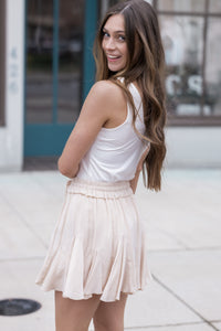 Serena Ruffle Skirt Champagne