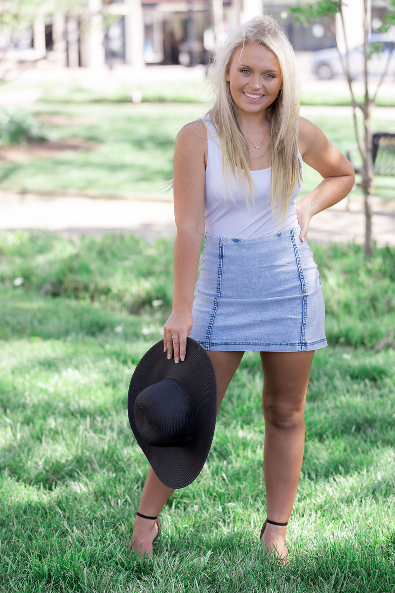 Step On Up Denim Skirt