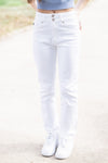 Daya High Rise Slim Straight Jeans White