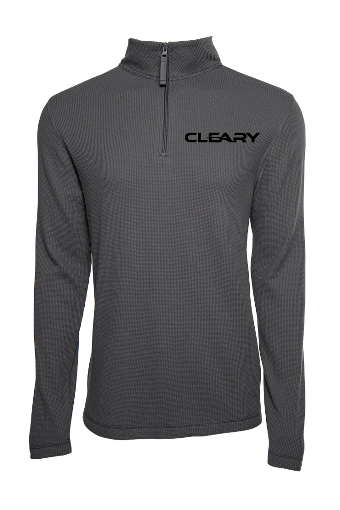Cleary's Men's Waffle Quarter Zip Pullover Charcoal Grey