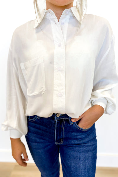 Caught In The Moment Button Down Tunic Ivory