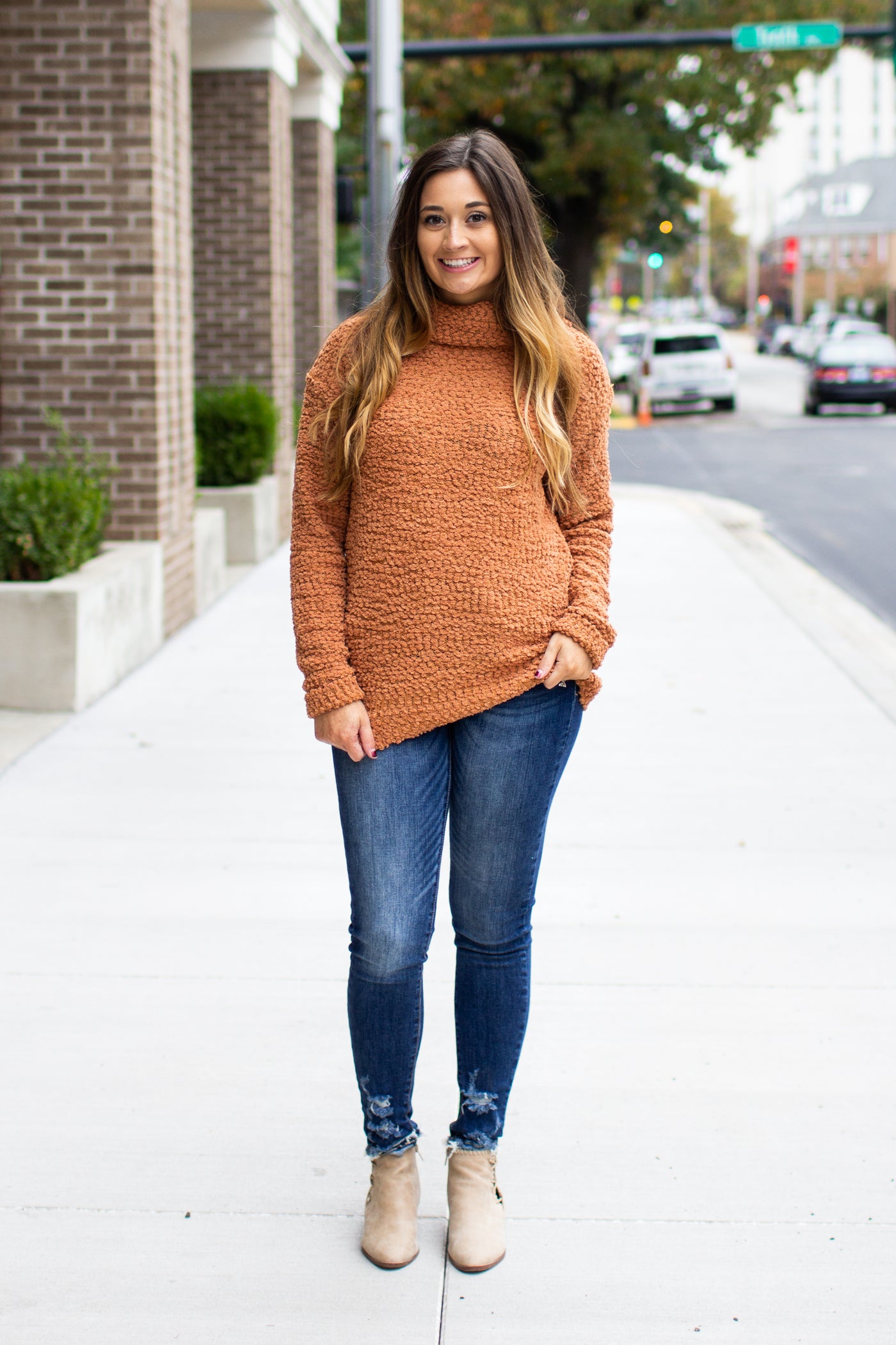 Cozy Little Thing Popcorn Sweater Clay