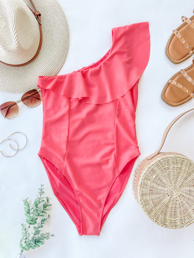 Cover Me In Sunshine One Piece Swimsuit Coral Pink