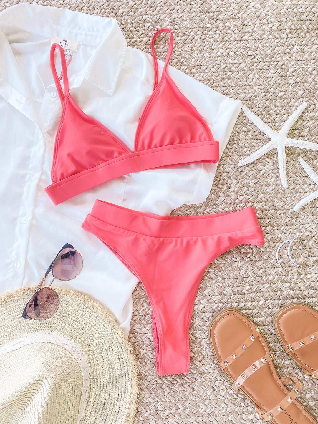 Soak Up The Sun Two Piece Swimsuit Coral Pink