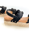 Perrie Ruffle Flatform Black