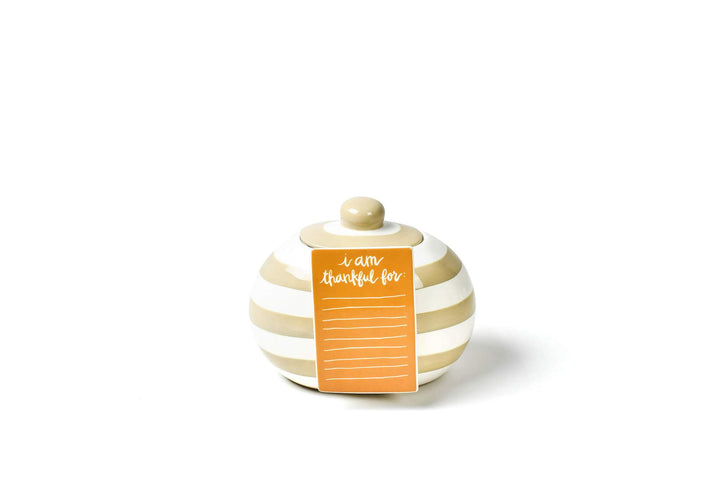 Neutral Stripe Mini Cookie Jar
