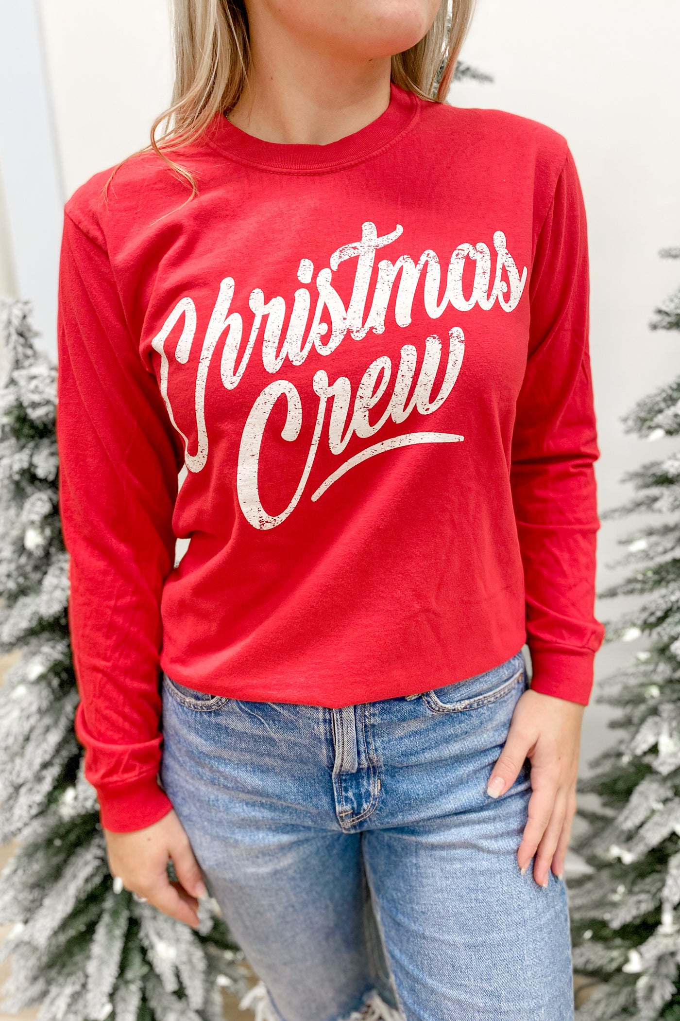 "Christmas Crew" Long Sleeve T-Shirt Red