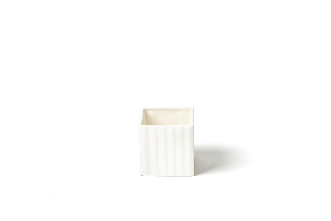 White Stripe Mini Nesting Cube Small
