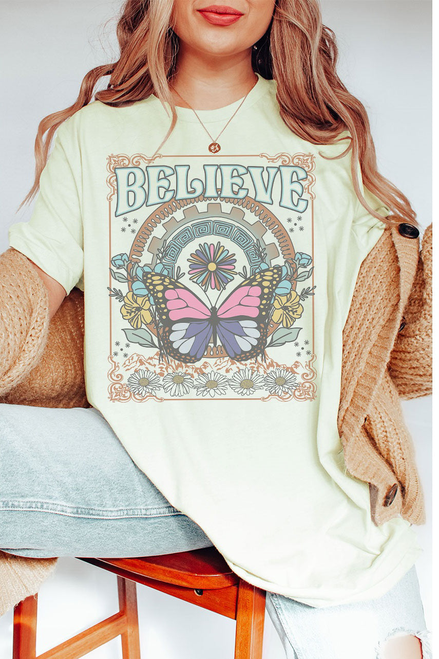 Vintage Butterfly Oversized Graphic Tee